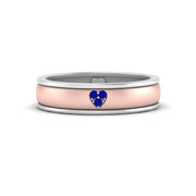 2 Tone Heart Enamel Wedding Band